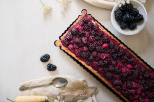 Tarte mûres et chocolat blanc